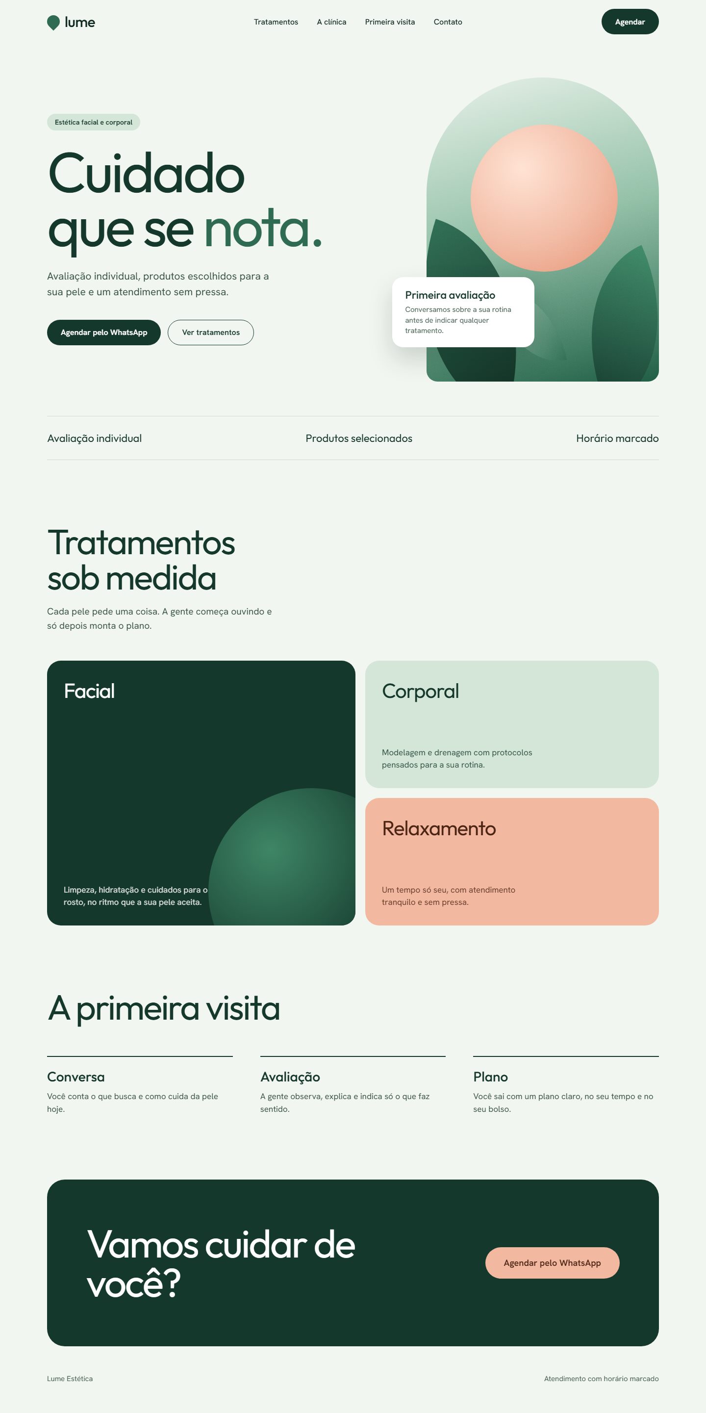 Exemplo de site para clínica de estética